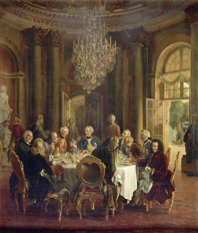 Abendessen im Sanssouci, 1850 von Adolph Menzel